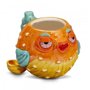 Stoned Pufferfish Mug Pipe [82573]